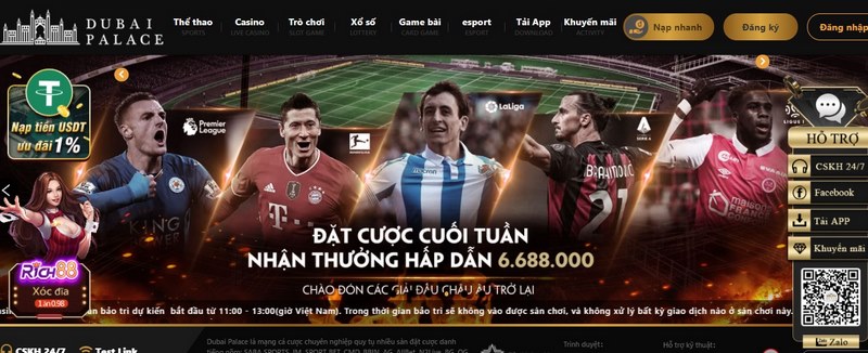 Thông tin liên hệ của nhà cái Dubai Palace đang cung cấp